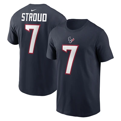 Men's Nike C.J. Stroud Navy Houston Texans Player Name & Number T-Shirt