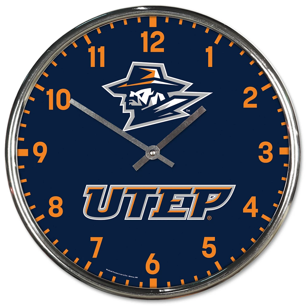 WinCraft UTEP Miners Chrome Wall Clock
