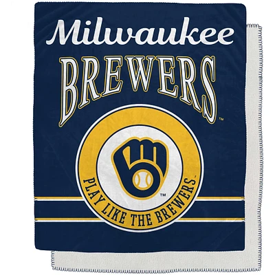Milwaukee Brewers 50" x 60" Retro Emblem Flannel Fleece Sherpa Blanket