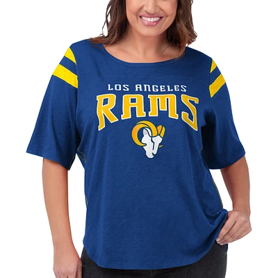 Women's G-III 4Her by Carl Banks Royal Los Angeles Rams Plus Linebacker T-Shirt