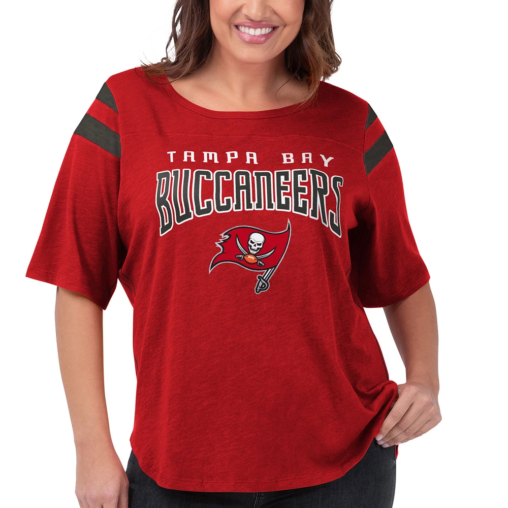 Women's G-III 4Her by Carl Banks Red Tampa Bay Buccaneers Plus Linebacker T-Shirt