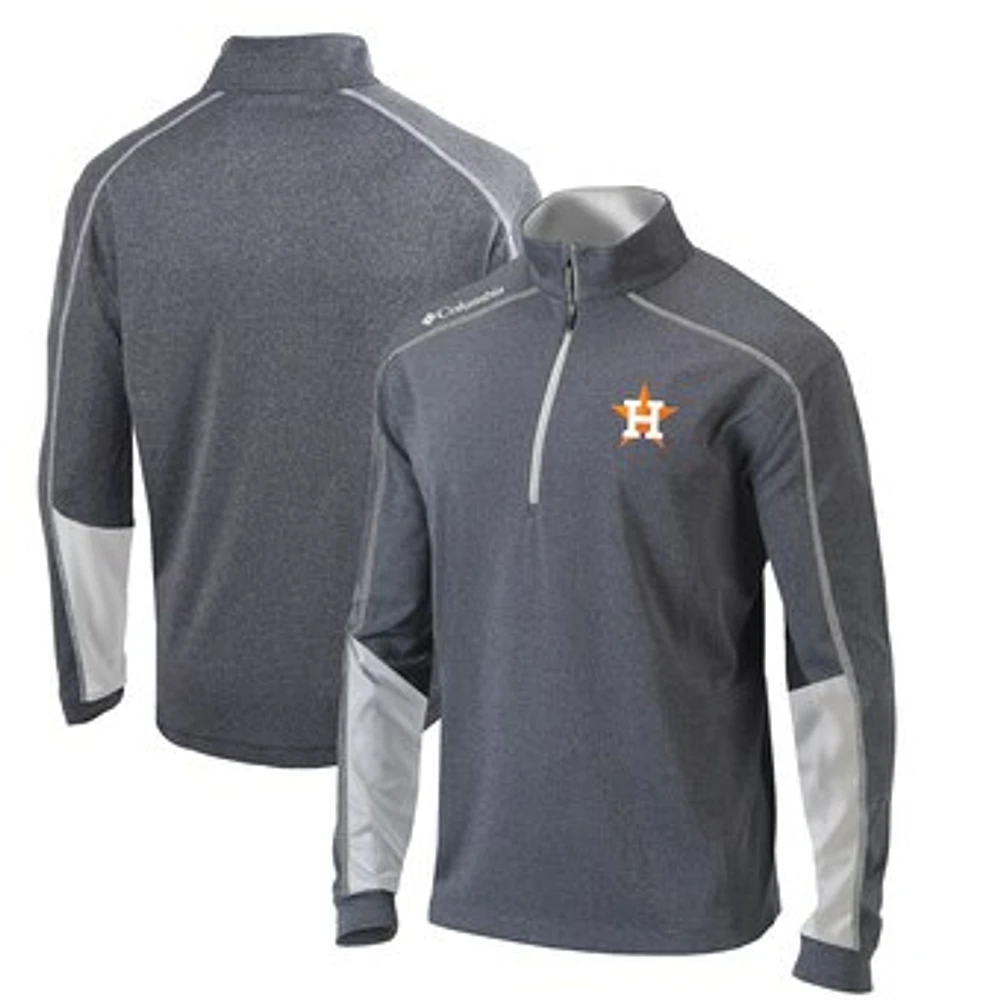 Men's Columbia Charcoal/White Houston Astros Omni-Wick Shotgun 2.0 Quarter-Zip Pullover Top