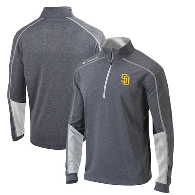 Men's Columbia Charcoal/White San Diego Padres Omni-Wick Shotgun 2.0 Quarter-Zip Pullover Top