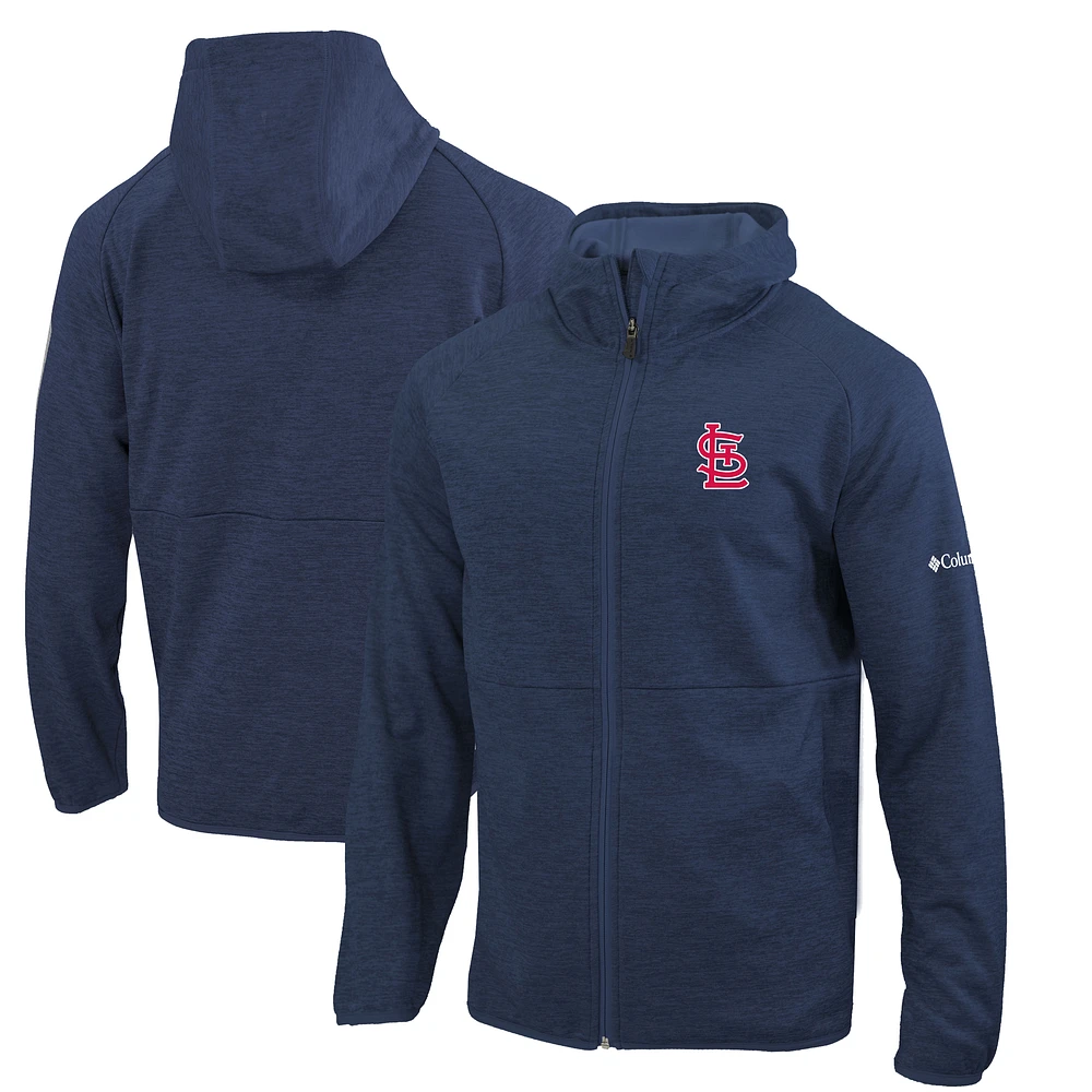 Men's Columbia Navy St. Louis Cardinals Omni-Wick It's Time Full-Zip Jacket