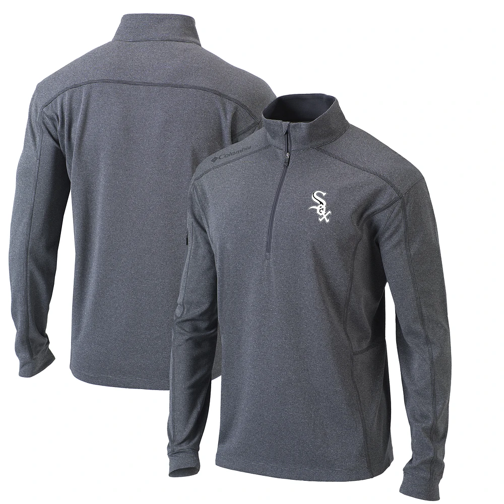 Men's Columbia Heather Gray Chicago White Sox Omni-Wick Shotgun Quarter-Zip Pullover Top