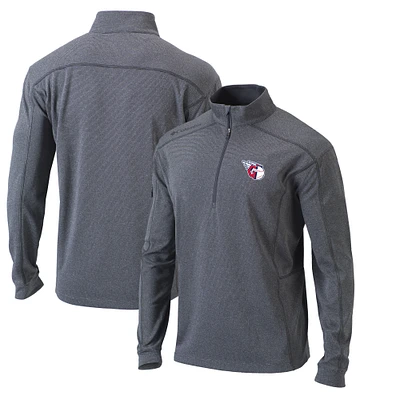 Men's Columbia Heather Gray Cleveland Guardians Omni-Wick Shotgun Quarter-Zip Pullover Top