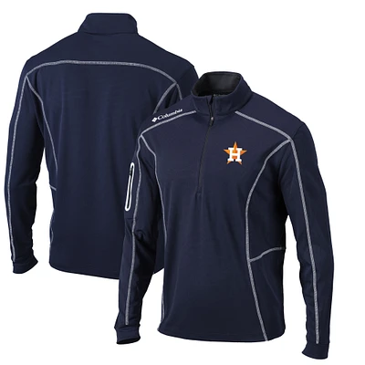 Men's Columbia Navy Houston Astros Omni-Wick Shotgun Quarter-Zip Pullover Top