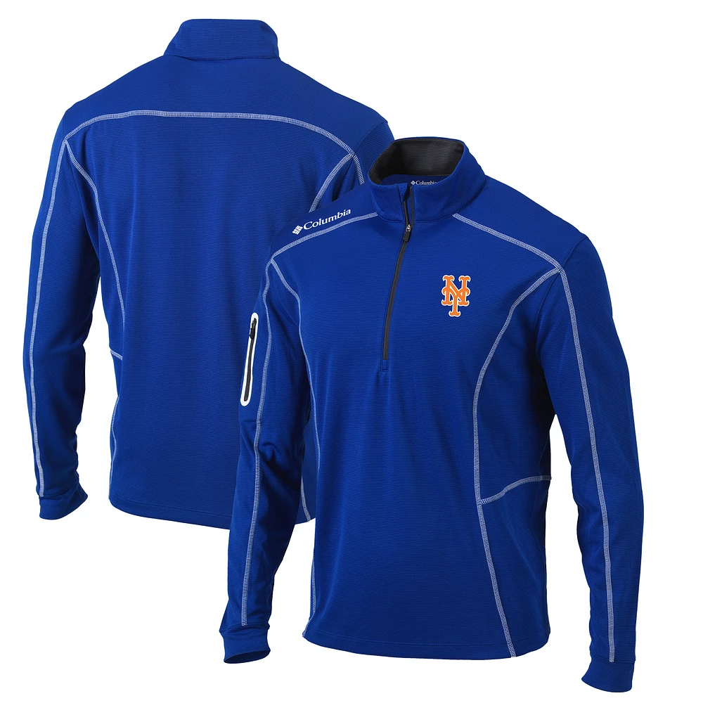 Men's Columbia Royal New York Mets Omni-Wick Shotgun Quarter-Zip Pullover Top