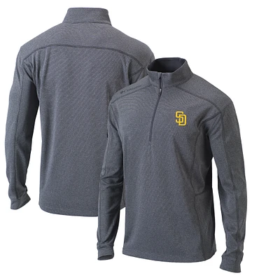 Men's Columbia Heather Gray San Diego Padres Omni-Wick Shotgun Quarter-Zip Pullover Top