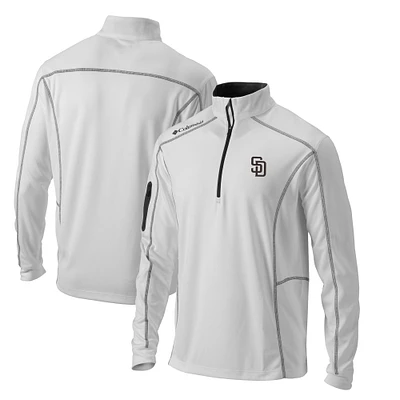 Men's Columbia White San Diego Padres Omni-Wick Shotgun Quarter-Zip Pullover Top