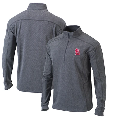 Men's Columbia Heather Gray St. Louis Cardinals Omni-Wick Shotgun Quarter-Zip Pullover Top
