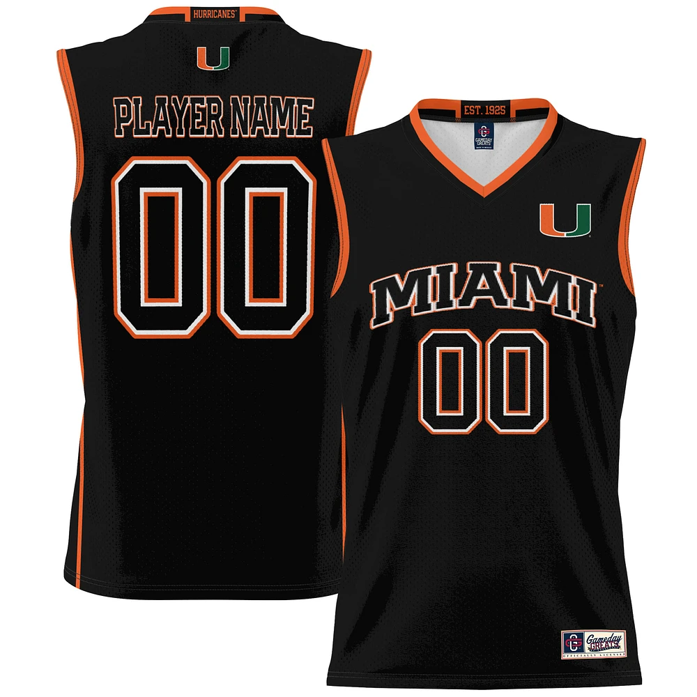 Unisex GameDay Greats Black Miami Hurricanes NIL Pick-A-Player Lightweight Women's Basketball Jersey