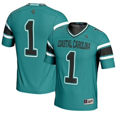 Youth GameDay Greats #1 Teal Coastal Carolina Chanticleers Endzone Football Jersey