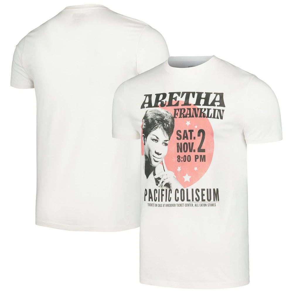 Men's Natural Aretha Franklin Circle Poster T-Shirt