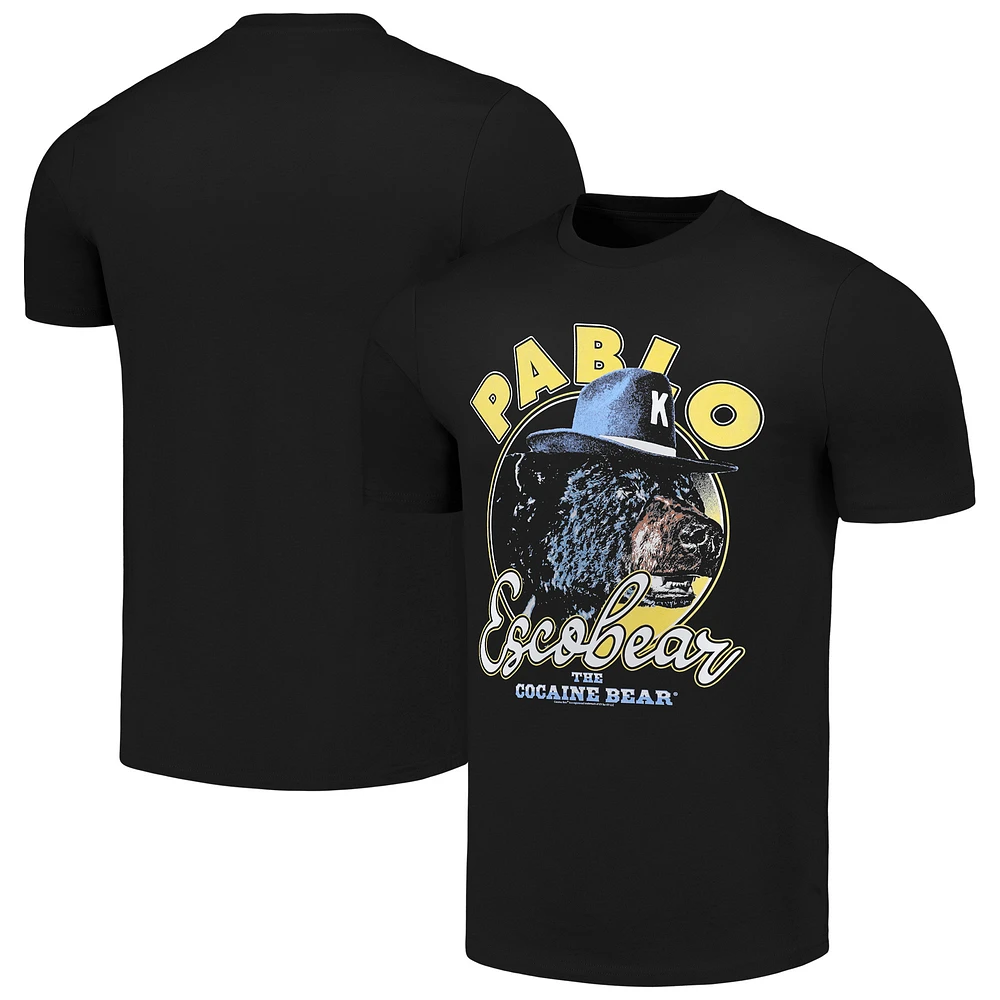 Men's Black Cocaine Bear Pablo Escobear Graphic T-Shirt
