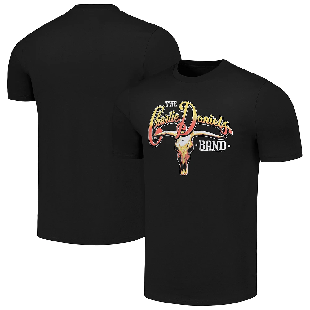 Men's Black The Charlie Daniels Band Skull & Logo Graphic T-Shirt