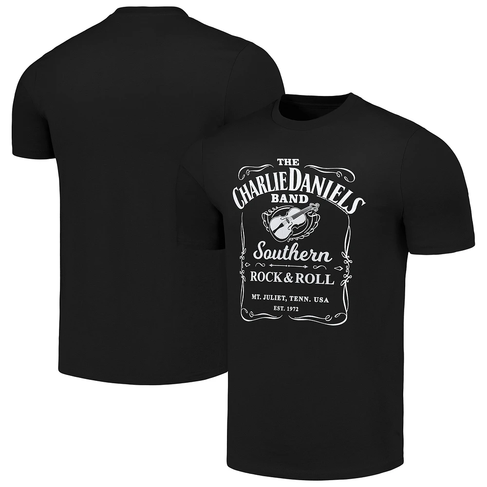 Men's Black The Charlie Daniels Band Label Graphic T-Shirt