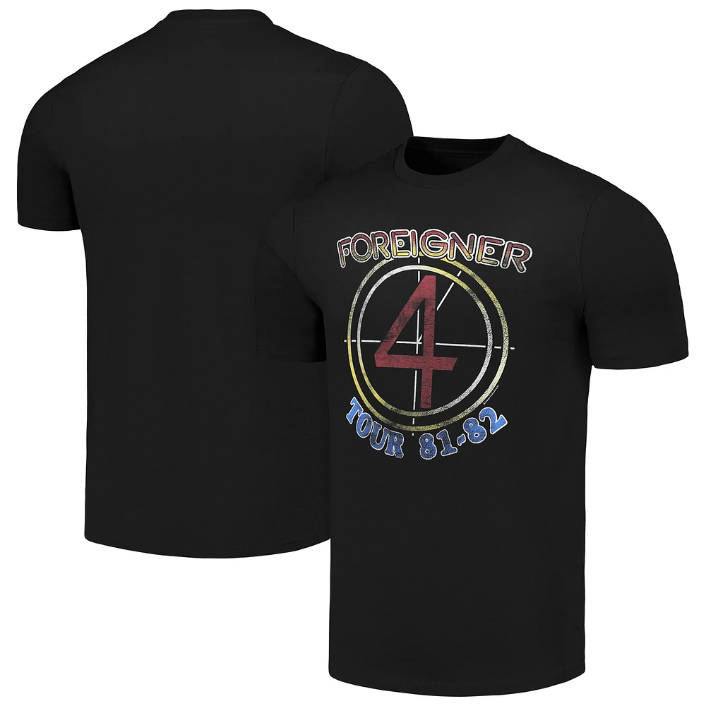 Men's Black Foreigner 1981/82 Tour T-Shirt