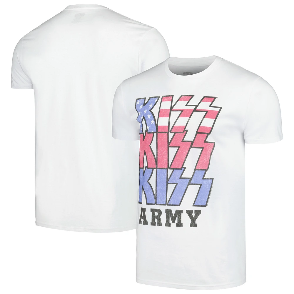 Men's White Kiss Army Patriotic T-Shirt
