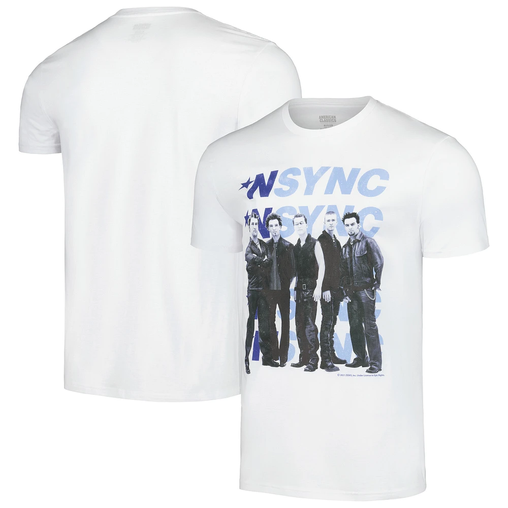 Men's White NSYNC Multi Logo T-Shirt