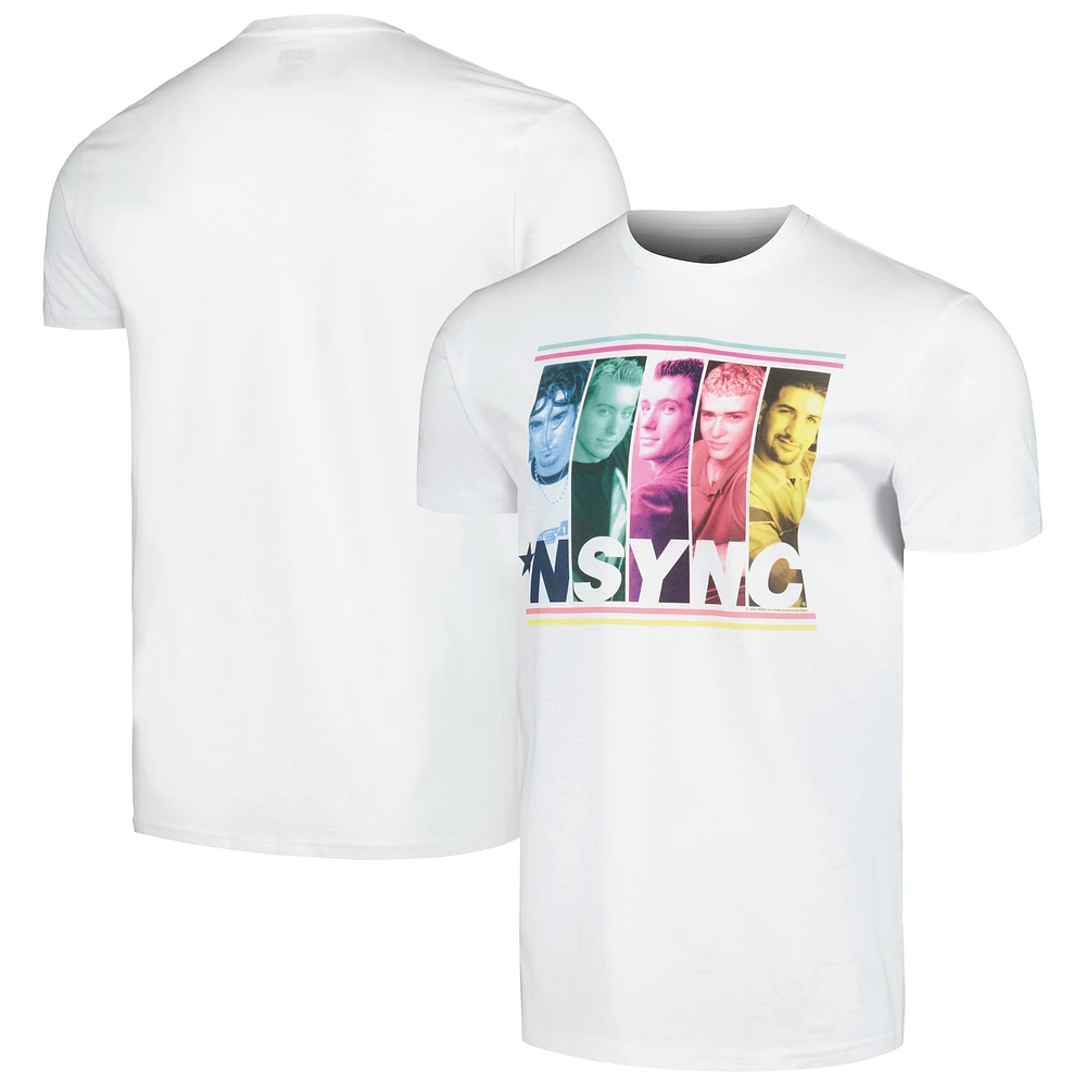 Men's White NSYNC Multicolored Boxes T-Shirt