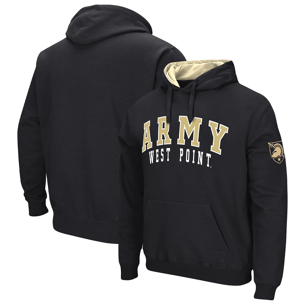 Men's Colosseum Black Army Knights Double Arch Pullover Hoodie