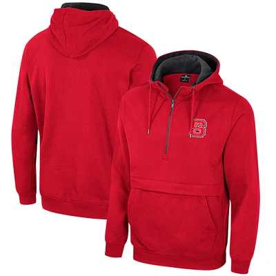 Men's Colosseum Red NC State Wolfpack Half-Zip Hoodie