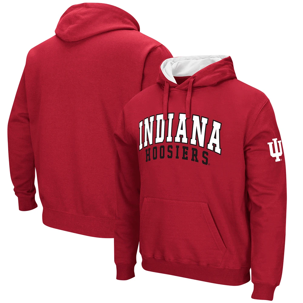 Men's Colosseum Crimson Indiana Hoosiers Double Arch Pullover Hoodie