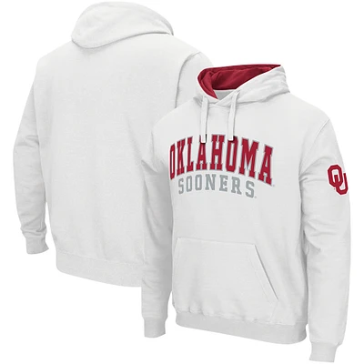 Men's Colosseum White Oklahoma Sooners Double Arch Pullover Hoodie