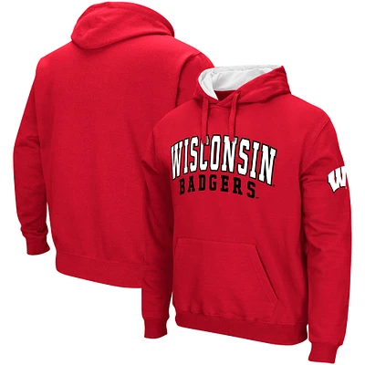 Men's Colosseum Wisconsin Badgers Double Arch Pullover Hoodie