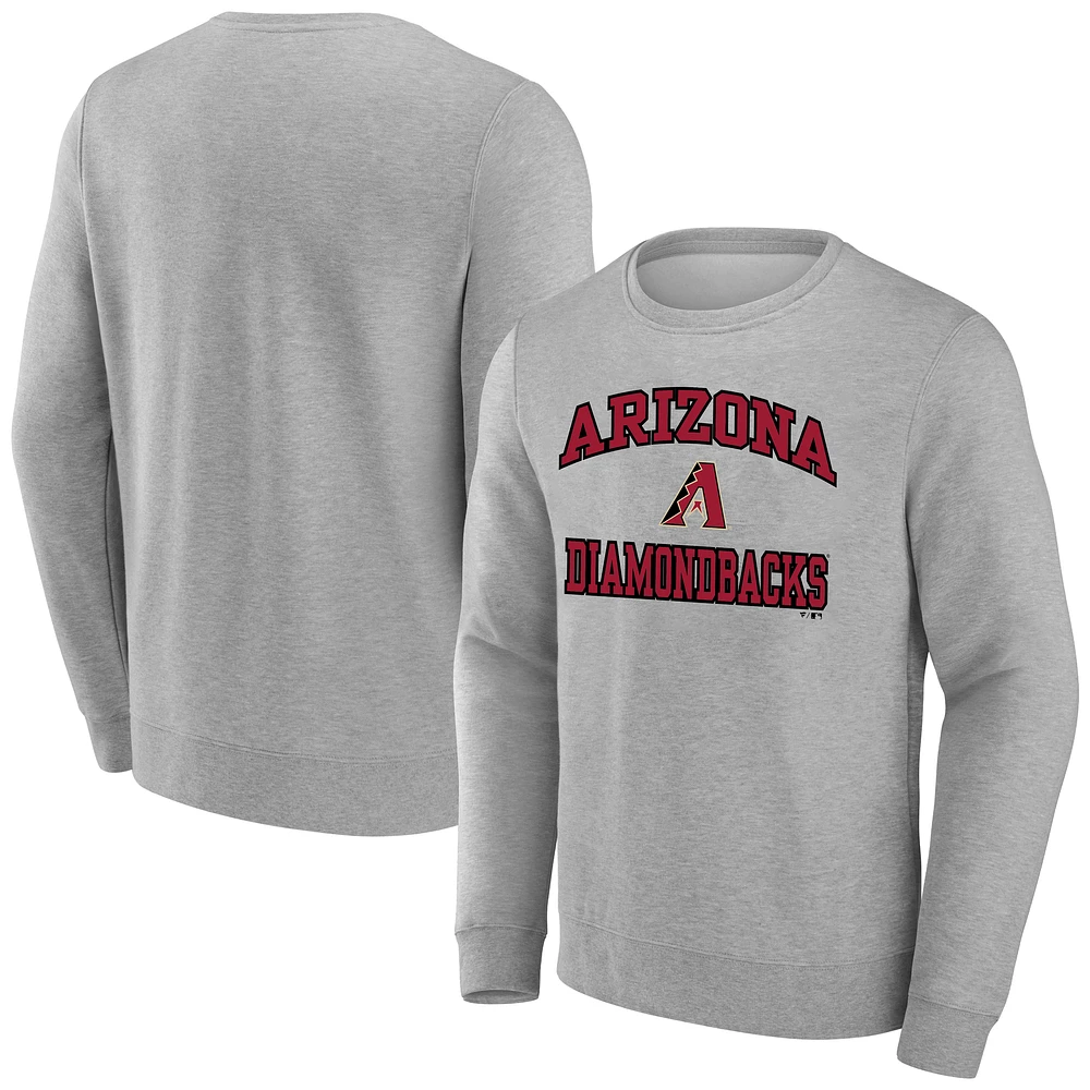 Men's Heather Gray Arizona Diamondbacks Heart & Soul Pullover Sweatshirt