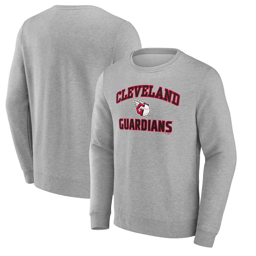 Men's Heather Gray Cleveland Guardians Heart & Soul Pullover Sweatshirt