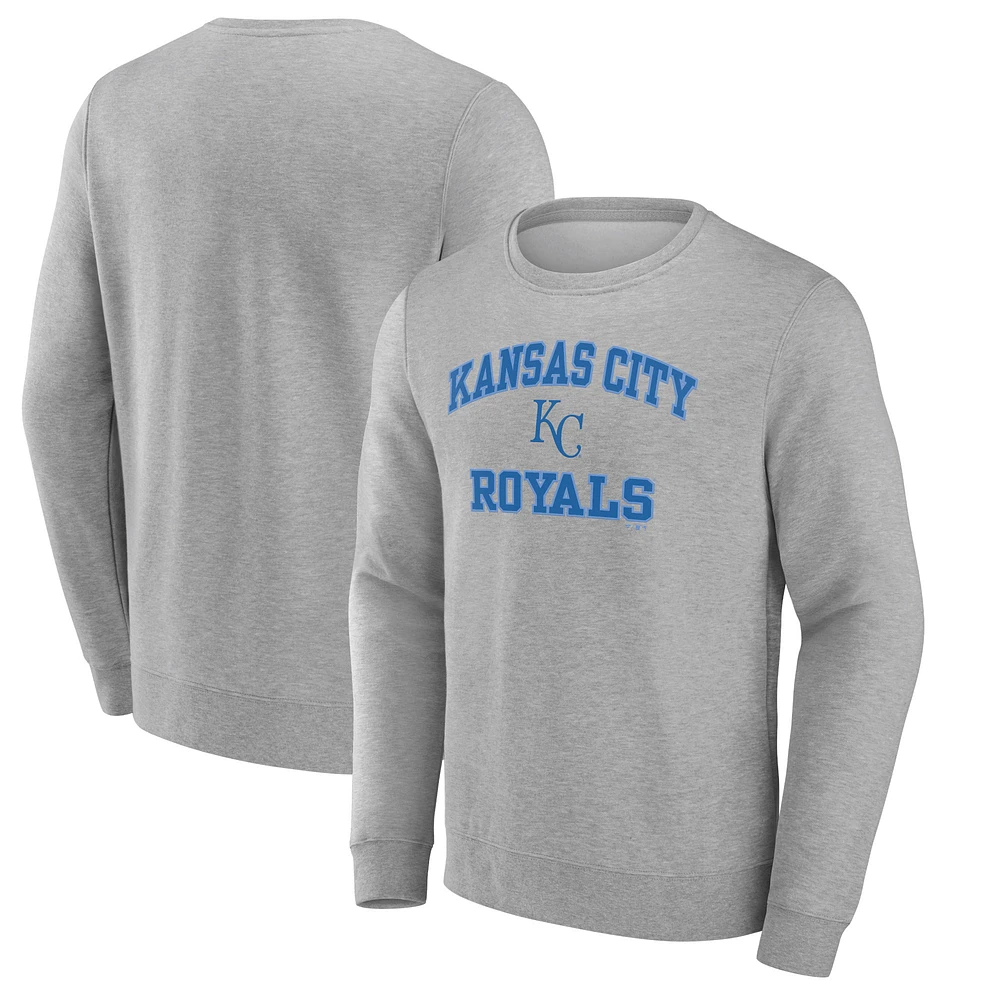 Men's Heather Gray Kansas City Royals Heart & Soul Pullover Sweatshirt