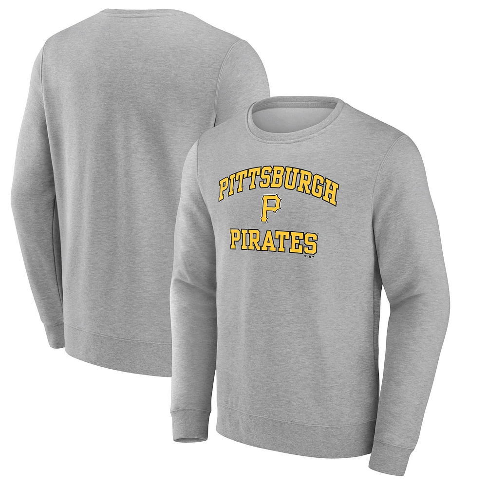 Men's Heather Gray Pittsburgh Pirates Heart & Soul Pullover Sweatshirt