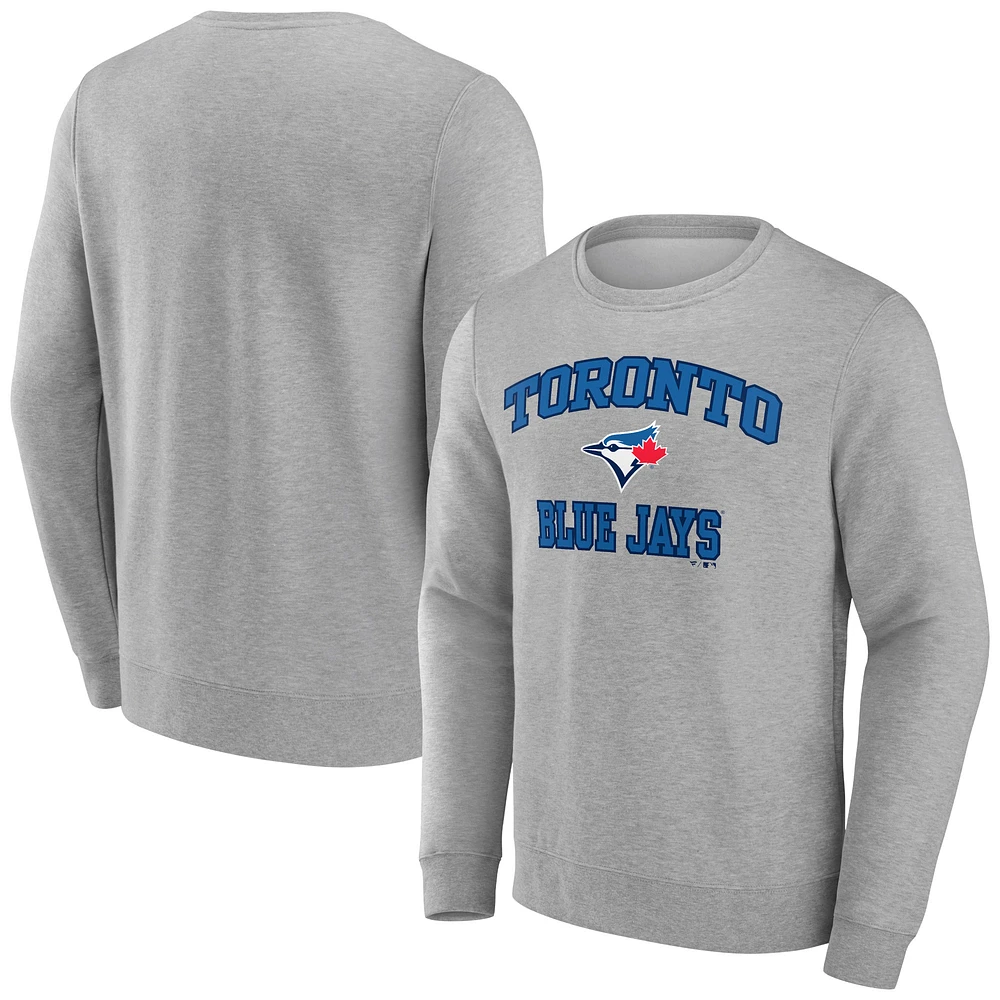 Men's Heather Gray Toronto Blue Jays Heart & Soul Pullover Sweatshirt