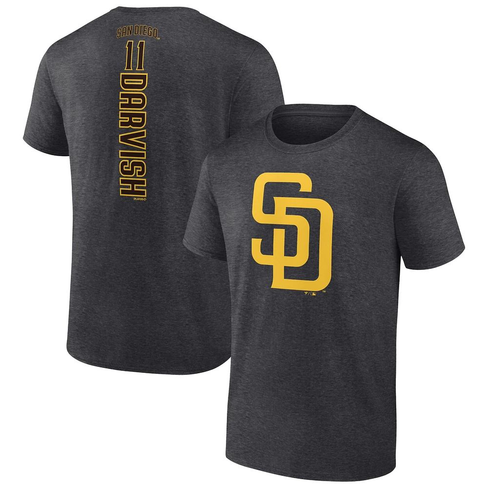 Men's Yu Darvish Charcoal San Diego Padres Playmaker Name & Number T-Shirt