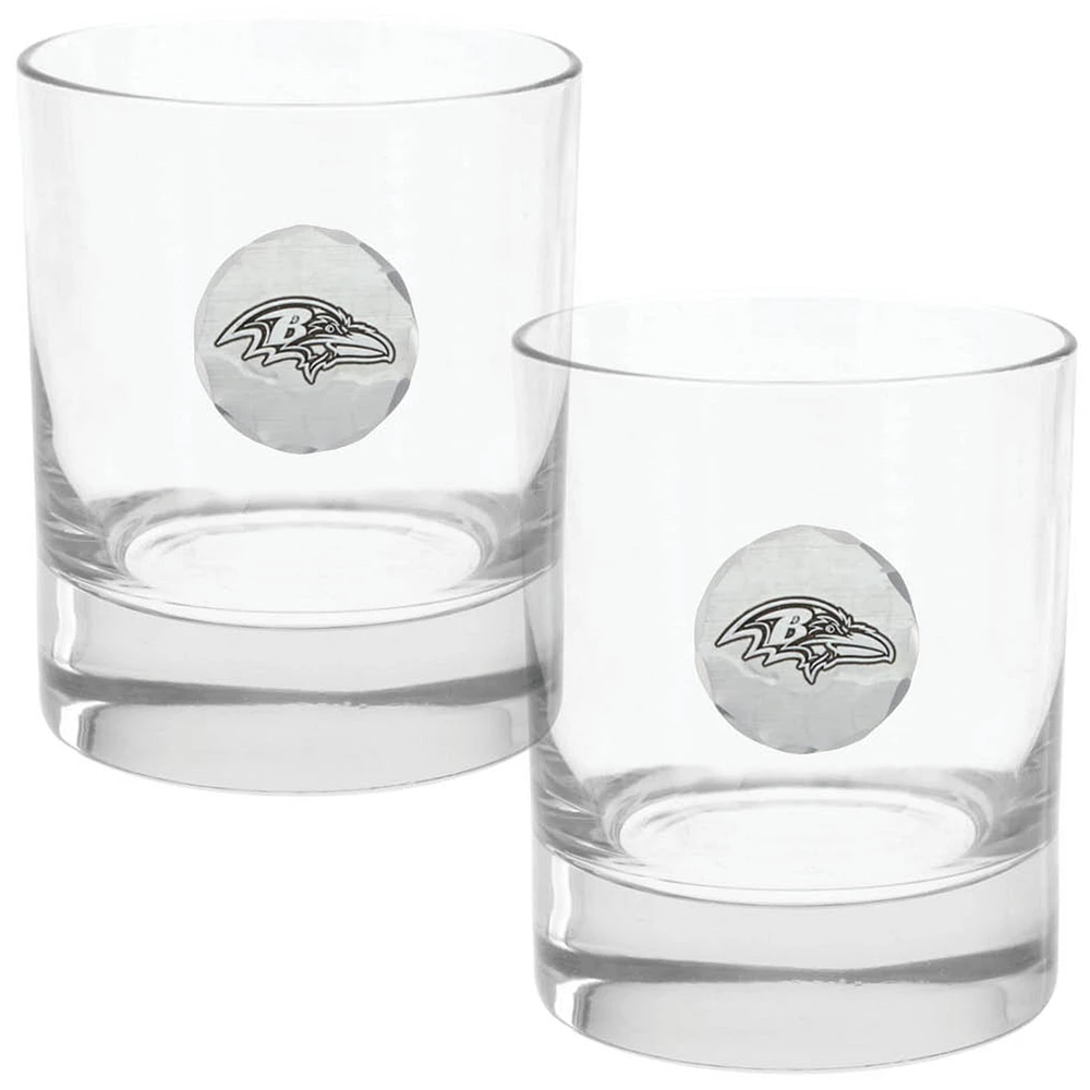 Baltimore Ravens Two-Piece 11oz. Rocks Glass Set