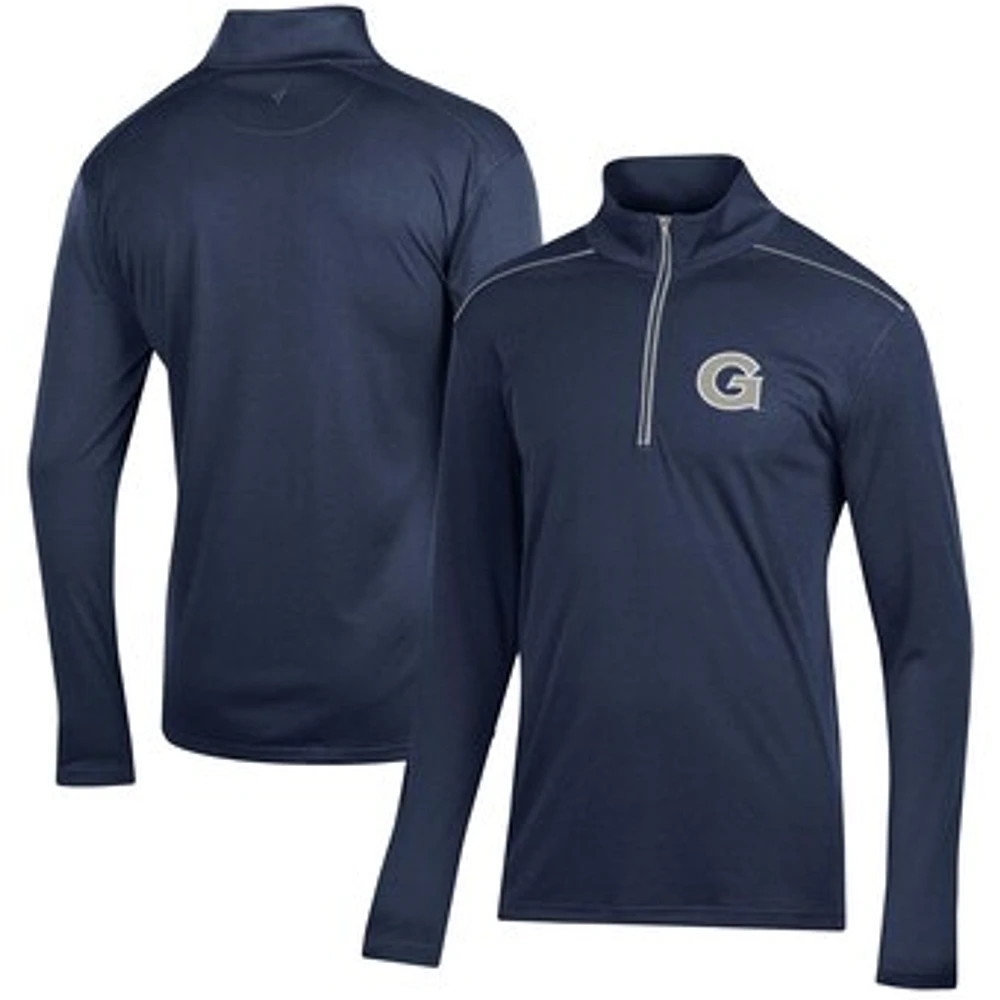 Men's Navy Georgetown Hoyas Classic Jacquard Quarter-Zip Pullover Top