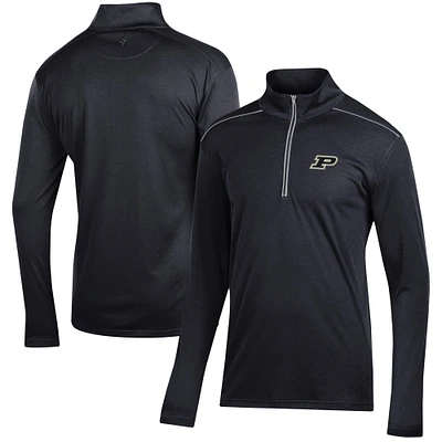 Men's Black Purdue Boilermakers Classic Jacquard Quarter-Zip Pullover Top