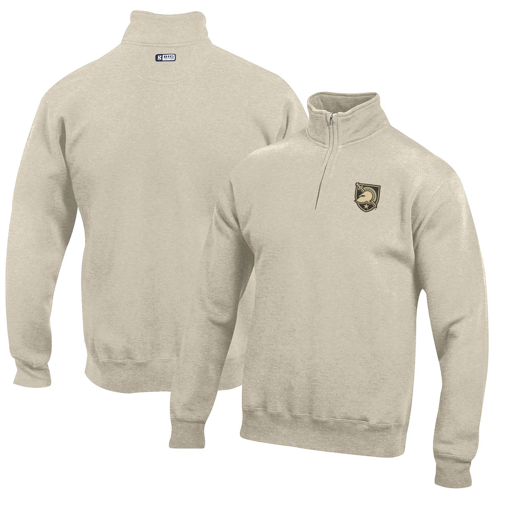 Men's Oatmeal Army Black Knights Big Cotton Quarter-Zip Pullover Sweatshirt