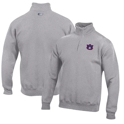 Men's Gray Auburn Tigers Big Cotton Quarter-Zip Pullover Sweatshirt