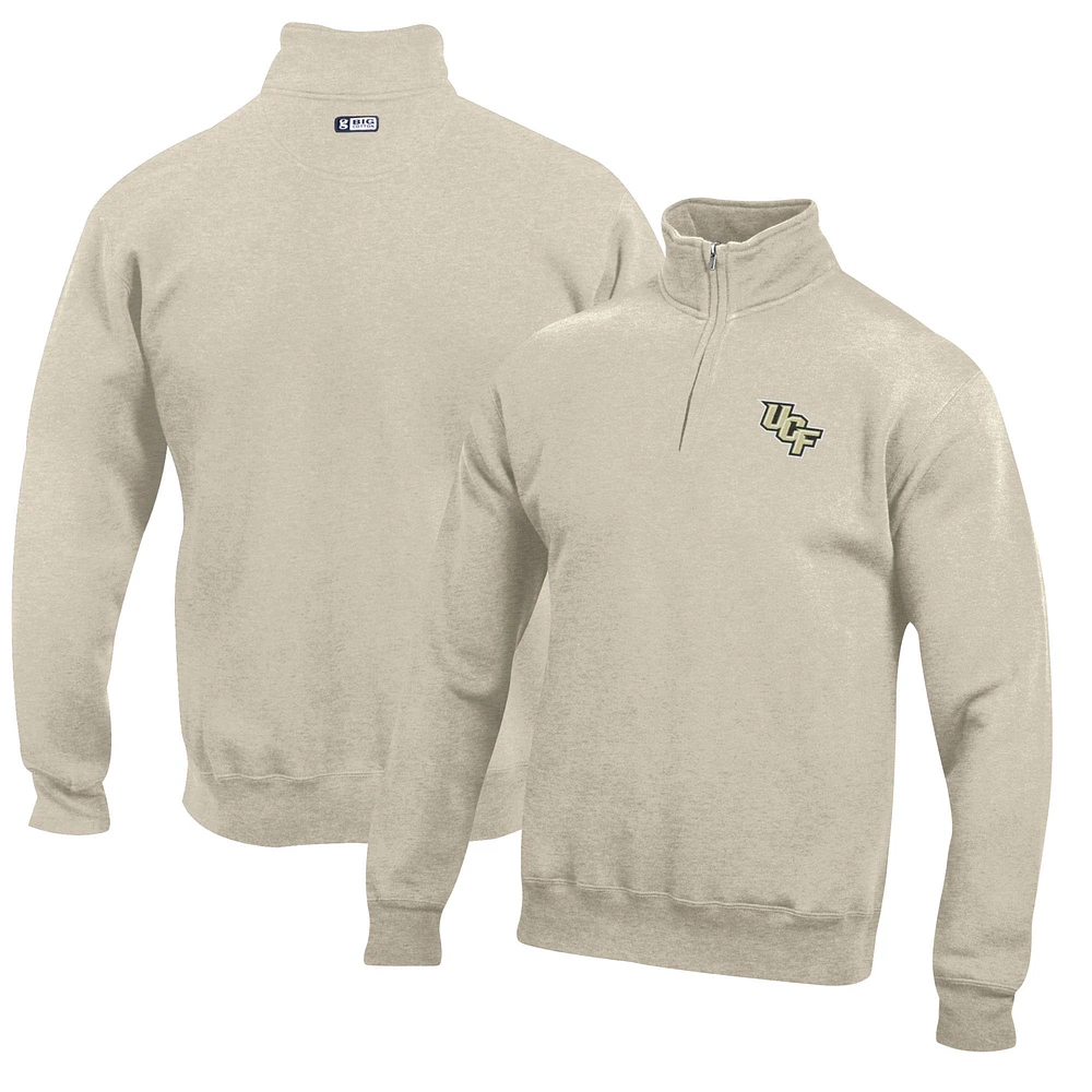 Men's Oatmeal UCF Knights Big Cotton Quarter-Zip Pullover Sweatshirt