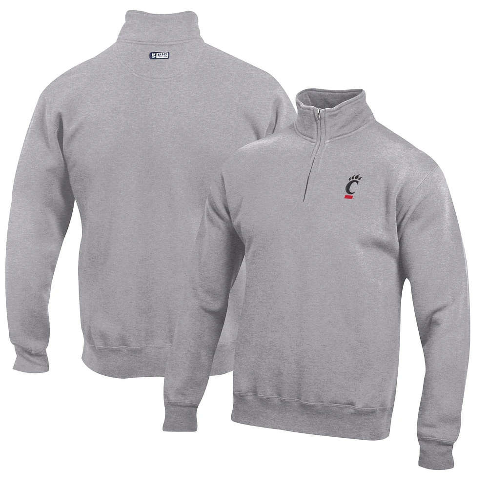 Men's Gray Cincinnati Bearcats Big Cotton Quarter-Zip Pullover Sweatshirt