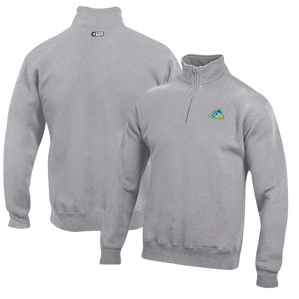 Men's Gray Delaware Fightin' Blue Hens Big Cotton Quarter-Zip Pullover Sweatshirt