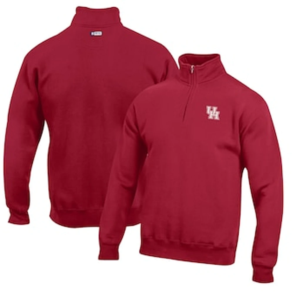 Men's Red Houston Cougars Big Cotton Quarter-Zip Pullover Sweatshirt