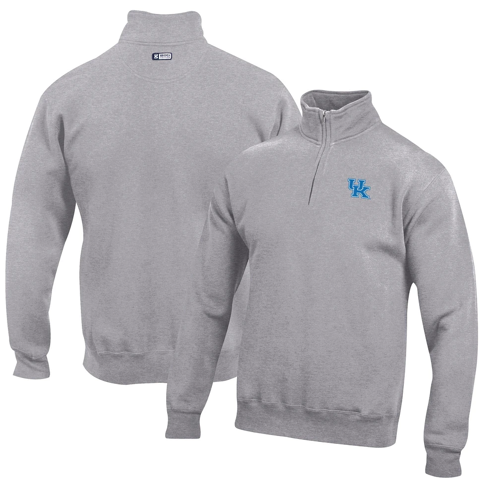 Men's Gray Kentucky Wildcats Big Cotton Quarter-Zip Pullover Sweatshirt