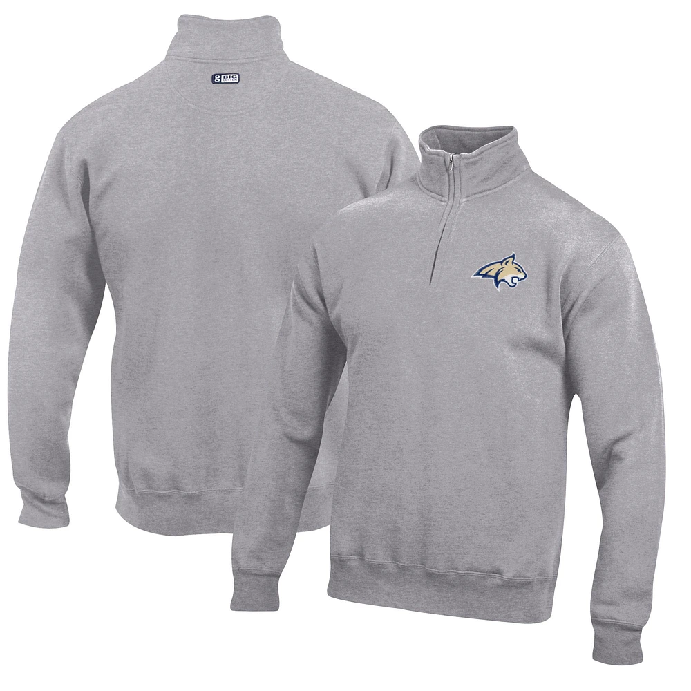 Men's Gray Montana State Bobcats Big Cotton Quarter-Zip Pullover Sweatshirt