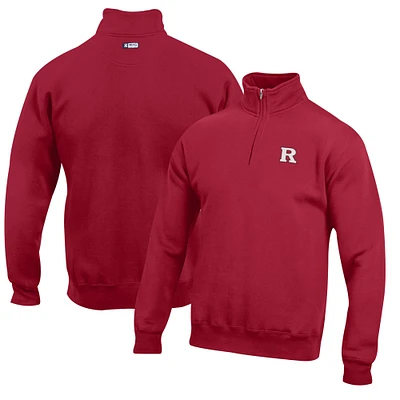 Men's Scarlet Rutgers Knights Big Cotton Quarter-Zip Pullover Sweatshirt