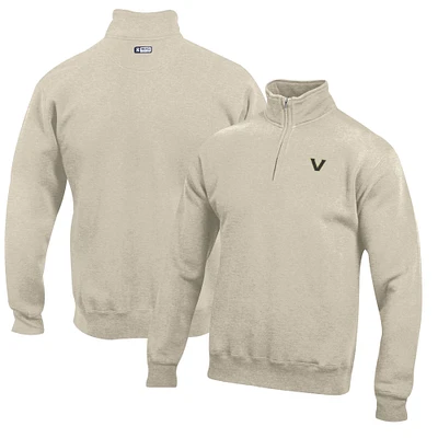 Men's Oatmeal Vanderbilt Commodores Big Cotton Quarter-Zip Pullover Sweatshirt