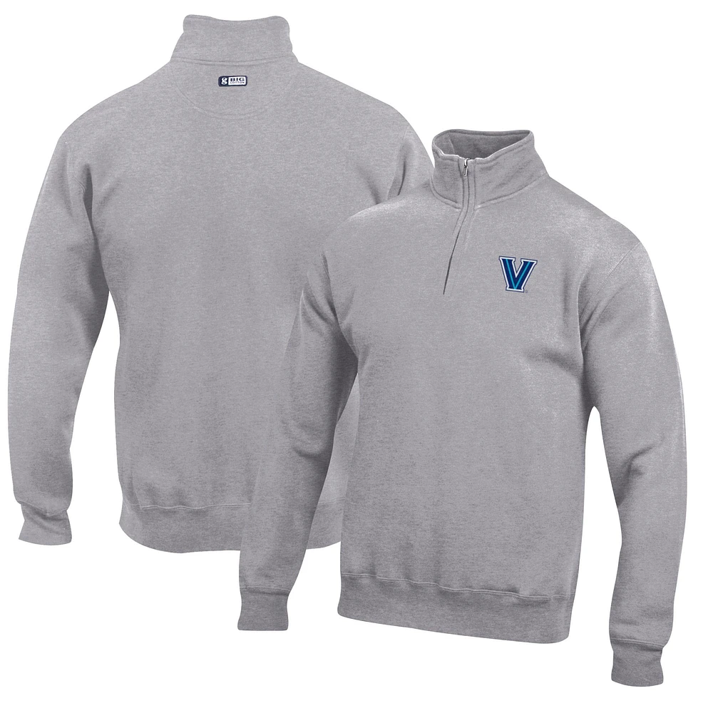 Men's Gray Villanova Wildcats Big Cotton Quarter-Zip Pullover Sweatshirt